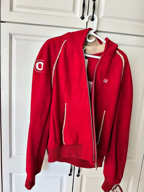 2–HBC 2006 Olympic Red Genuine Shearling Jacket Medium Never Worn but no tag